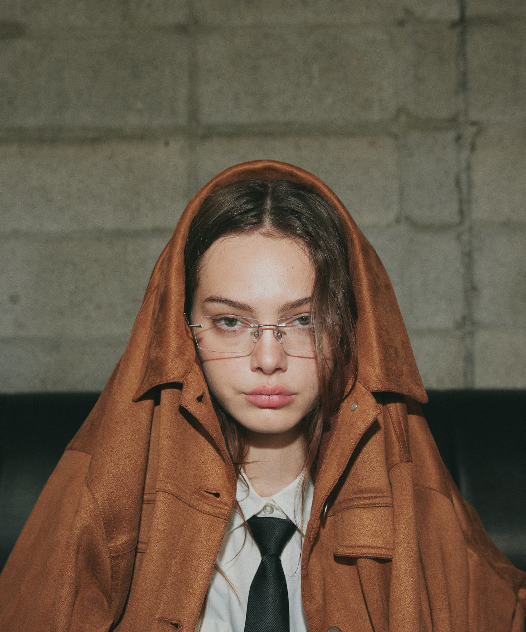 アドティエ ad thie 【2025AW新作】オーバーシルエット スエードジャケット （チャコール） チャコール