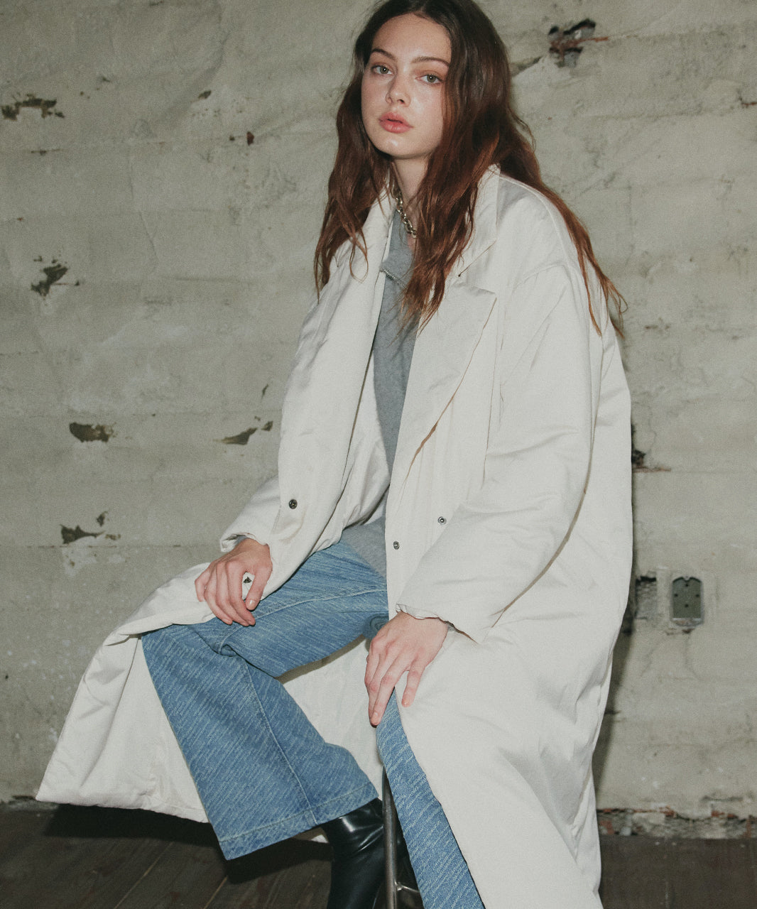 アドティエ ad thie 【2025AW新作】ダブルジップシャギーニットカーディガン （オフホワイト） オフホワイト