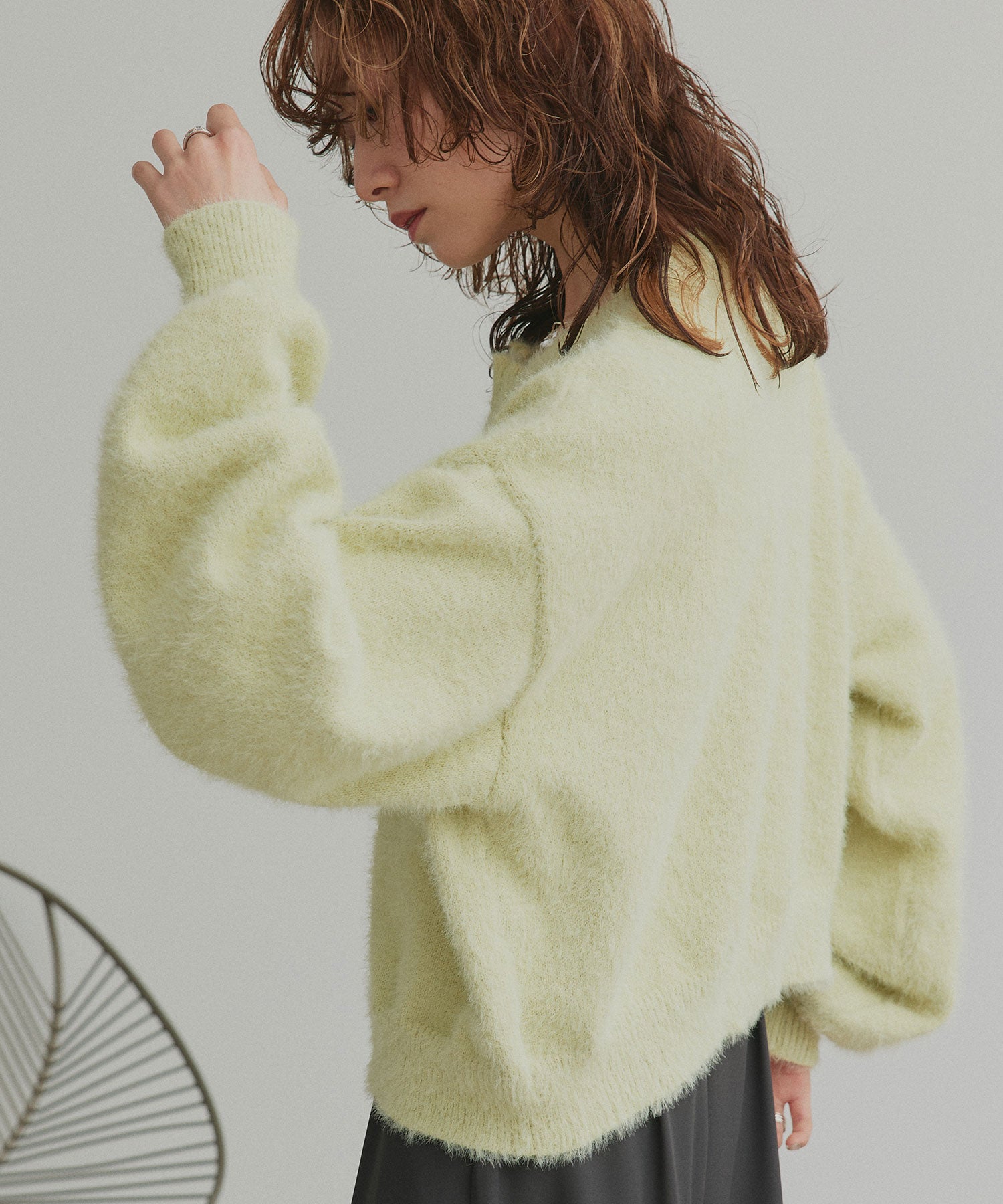 アドティエ ad thie 【2025AW新作】ダブルジップシャギーニットカーディガン （オフホワイト） オフホワイト