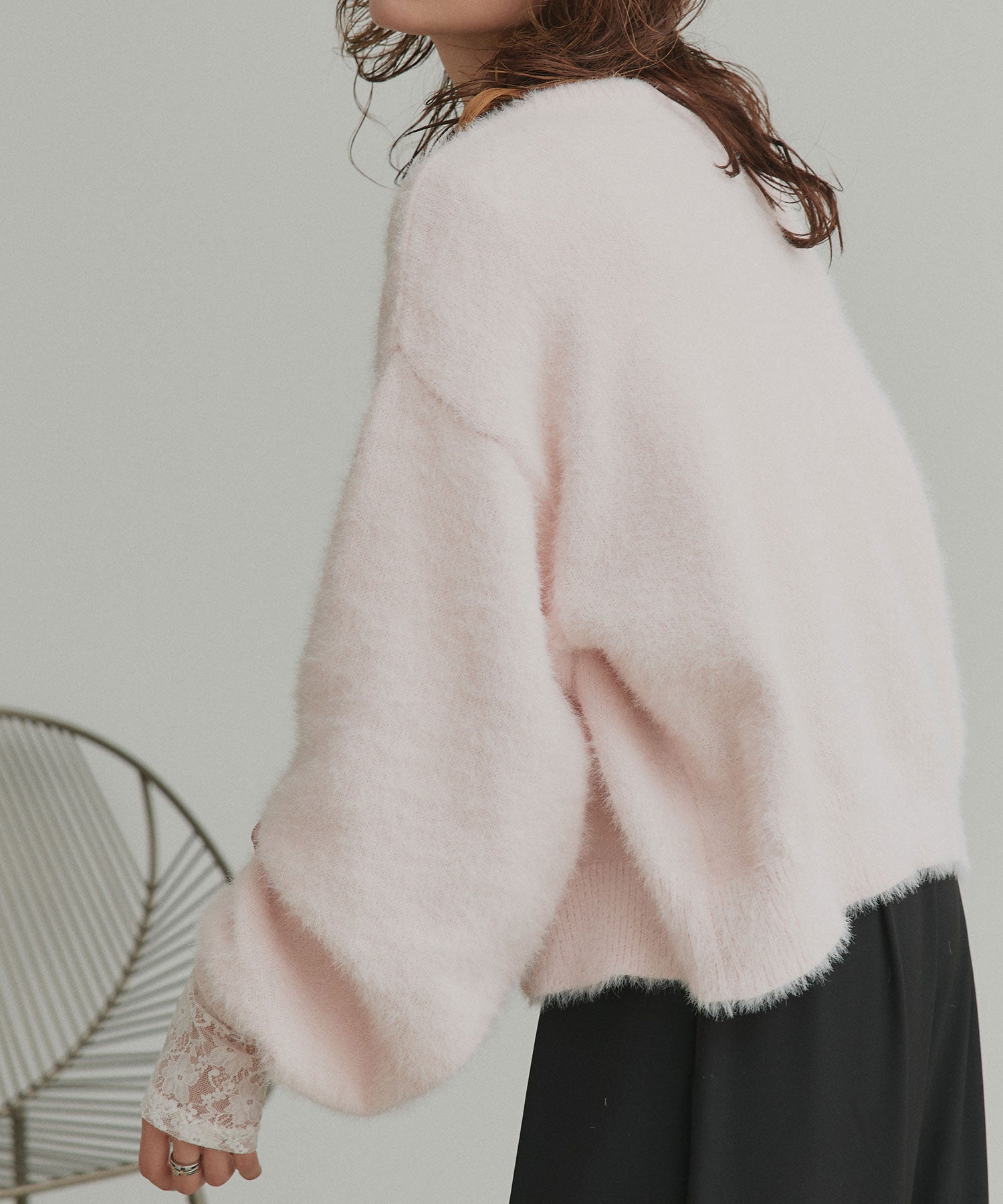 アドティエ ad thie 【2025AW新作】ダブルジップシャギーニットカーディガン （オフホワイト） オフホワイト