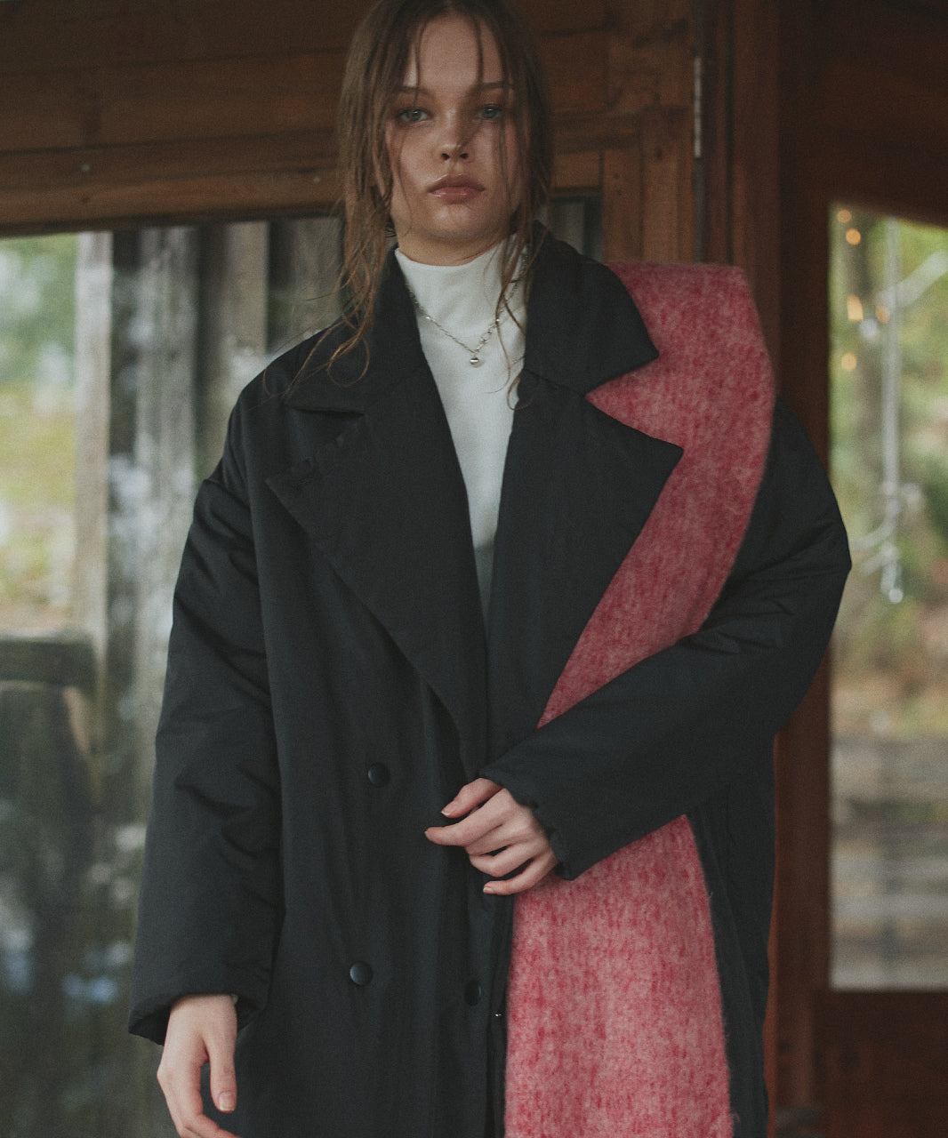 アドティエ ad thie 【2025AW新作】中綿テーラードカラーロングコート （アイボリー） アイボリー