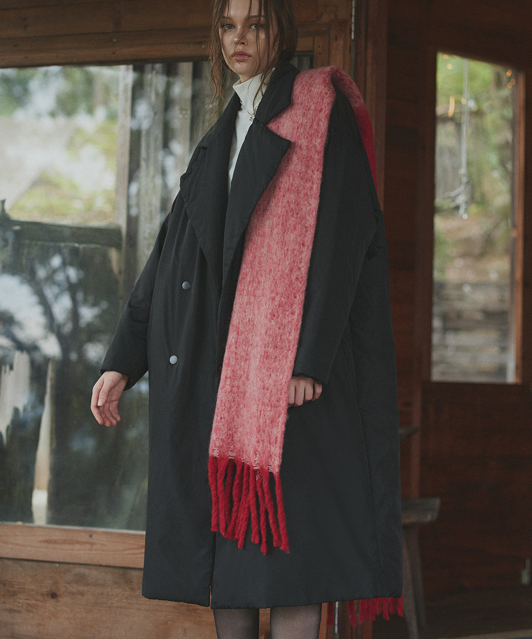 アドティエ ad thie 【2025AW新作】中綿テーラードカラーロングコート （アイボリー） アイボリー