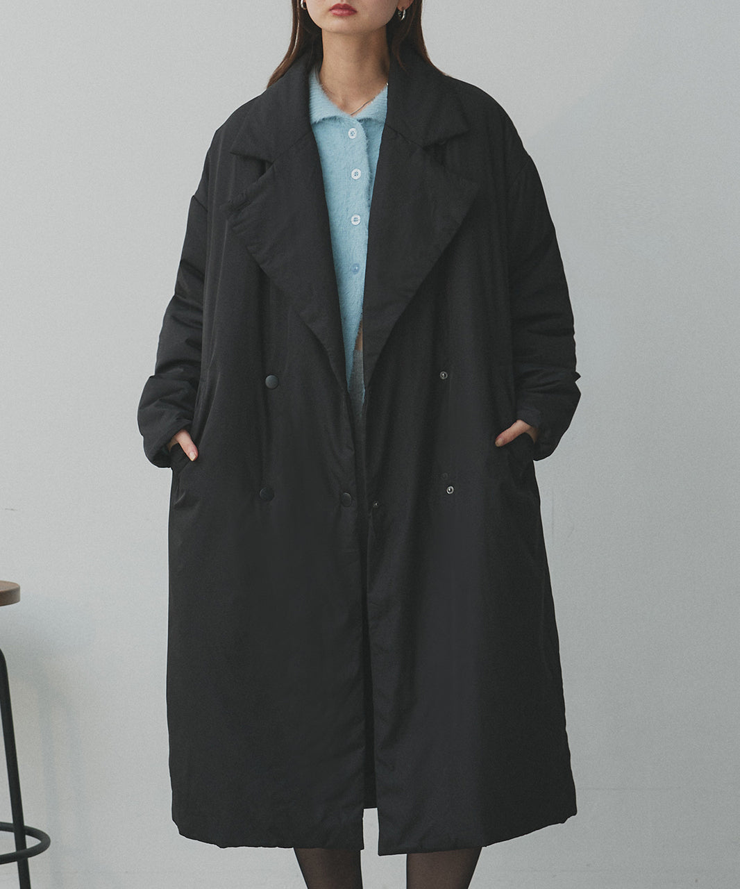 アドティエ ad thie 【2025AW新作】中綿テーラードカラーロングコート （アイボリー） アイボリー