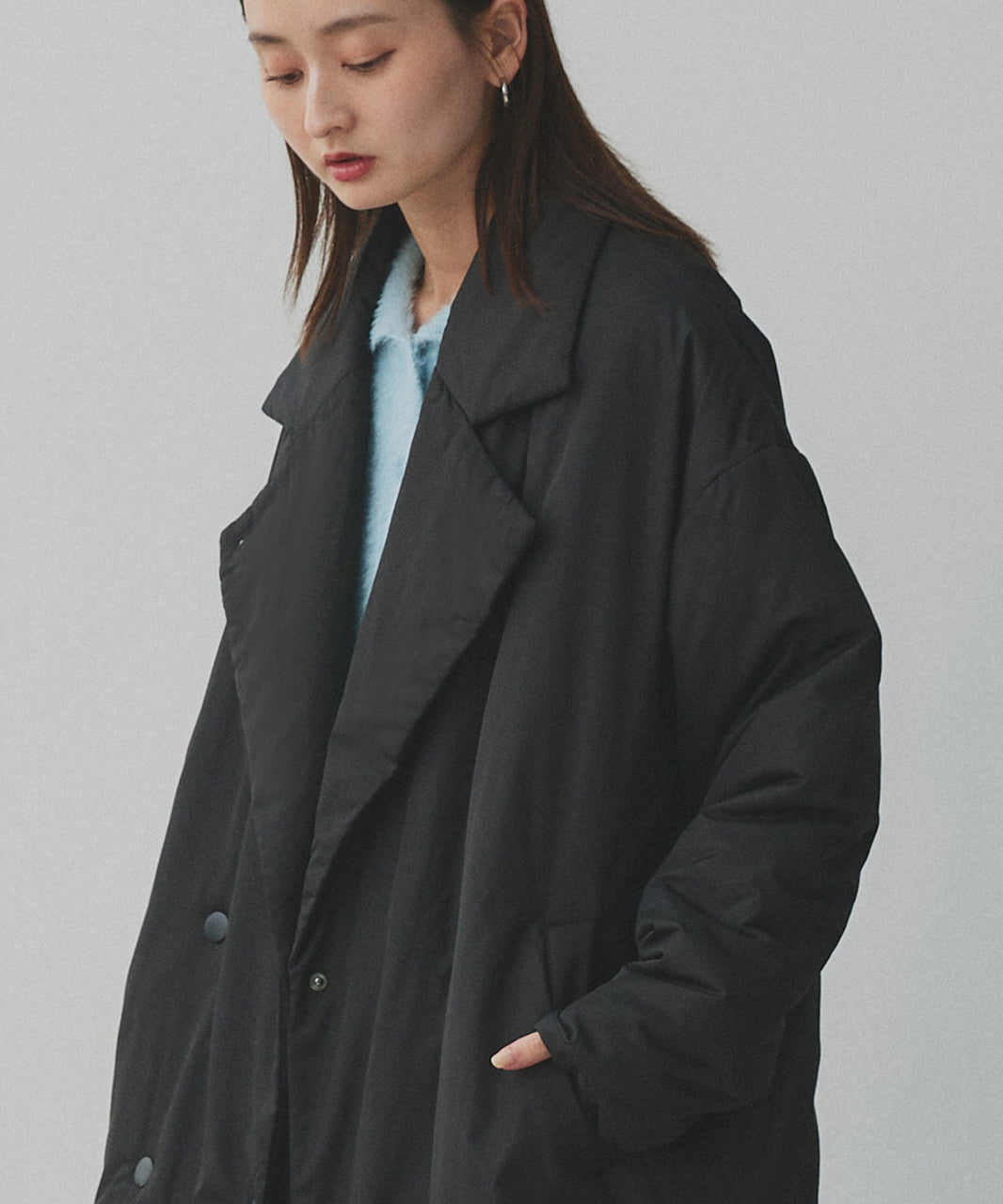 アドティエ ad thie 【2025AW新作】中綿テーラードカラーロングコート （アイボリー） アイボリー