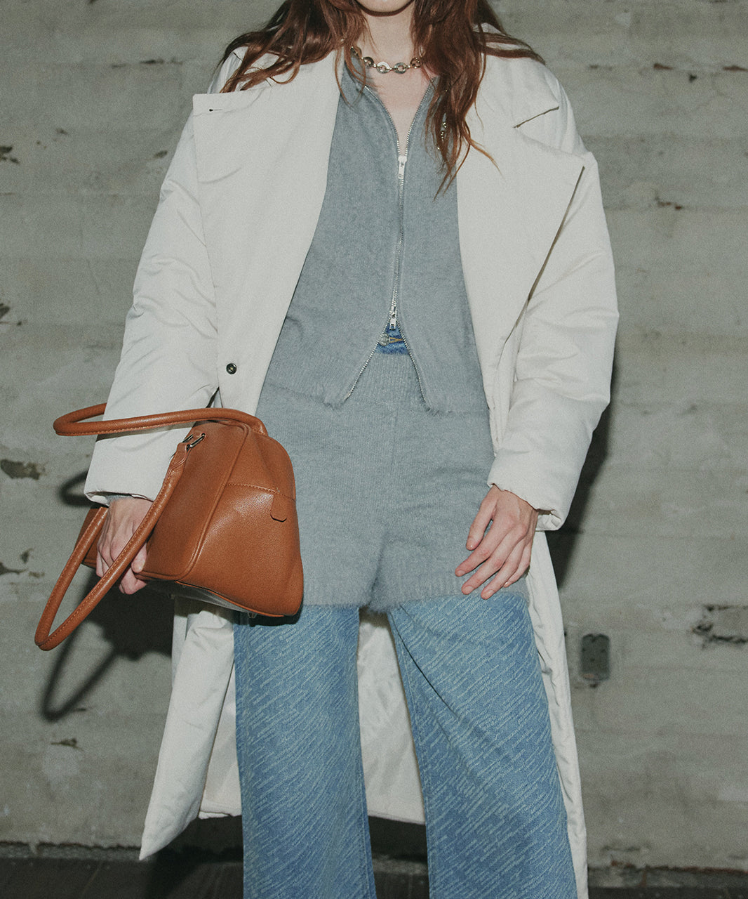 アドティエ ad thie 【2025AW新作】中綿テーラードカラーロングコート （アイボリー） アイボリー