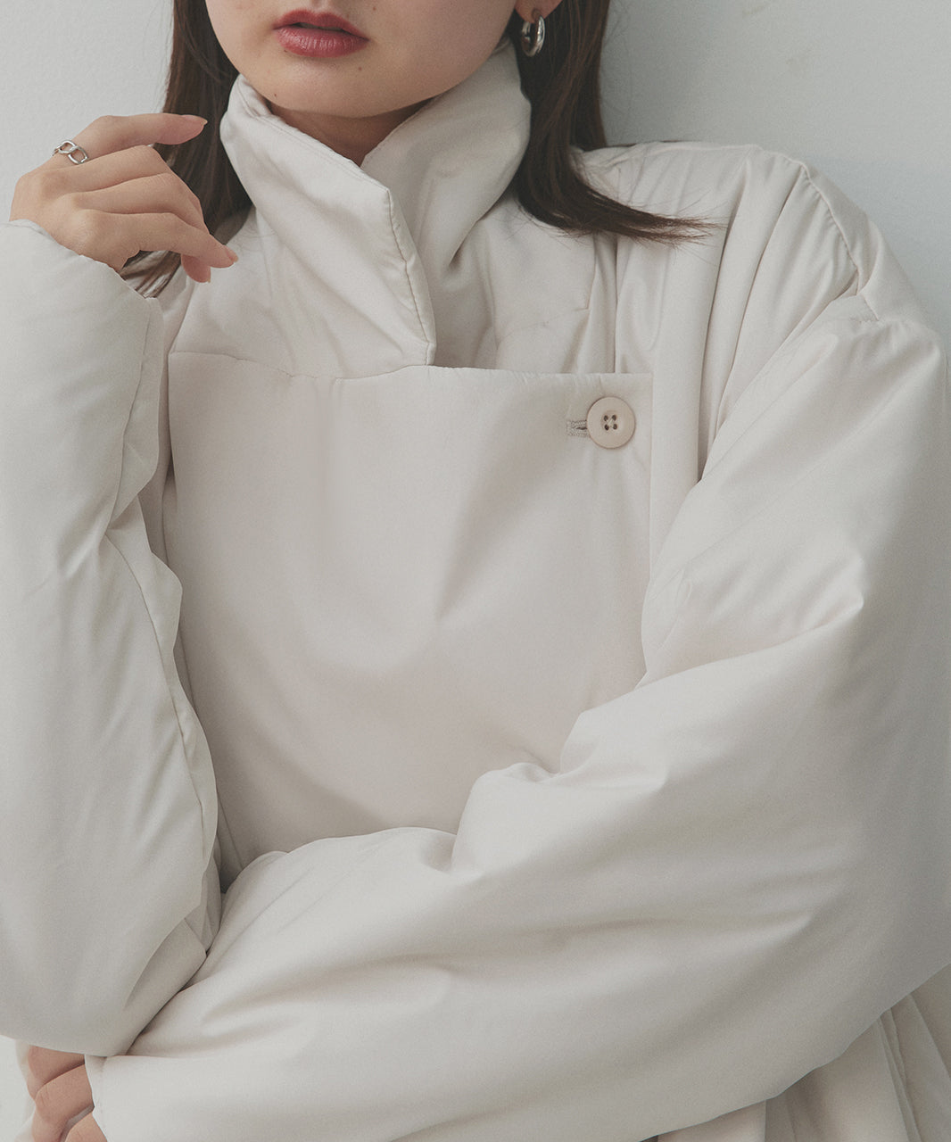 アドティエ ad thie 【2025AW新作】中綿テーラードカラーロングコート （アイボリー） アイボリー