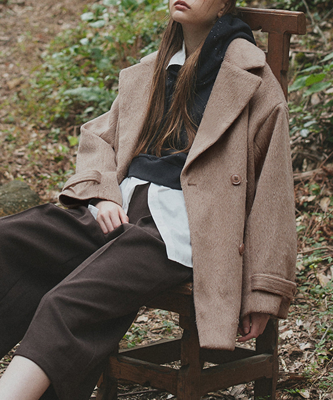 アドティエ ad thie シャギーコクーンミドルコート （ライトブラウン） ライトブラウン