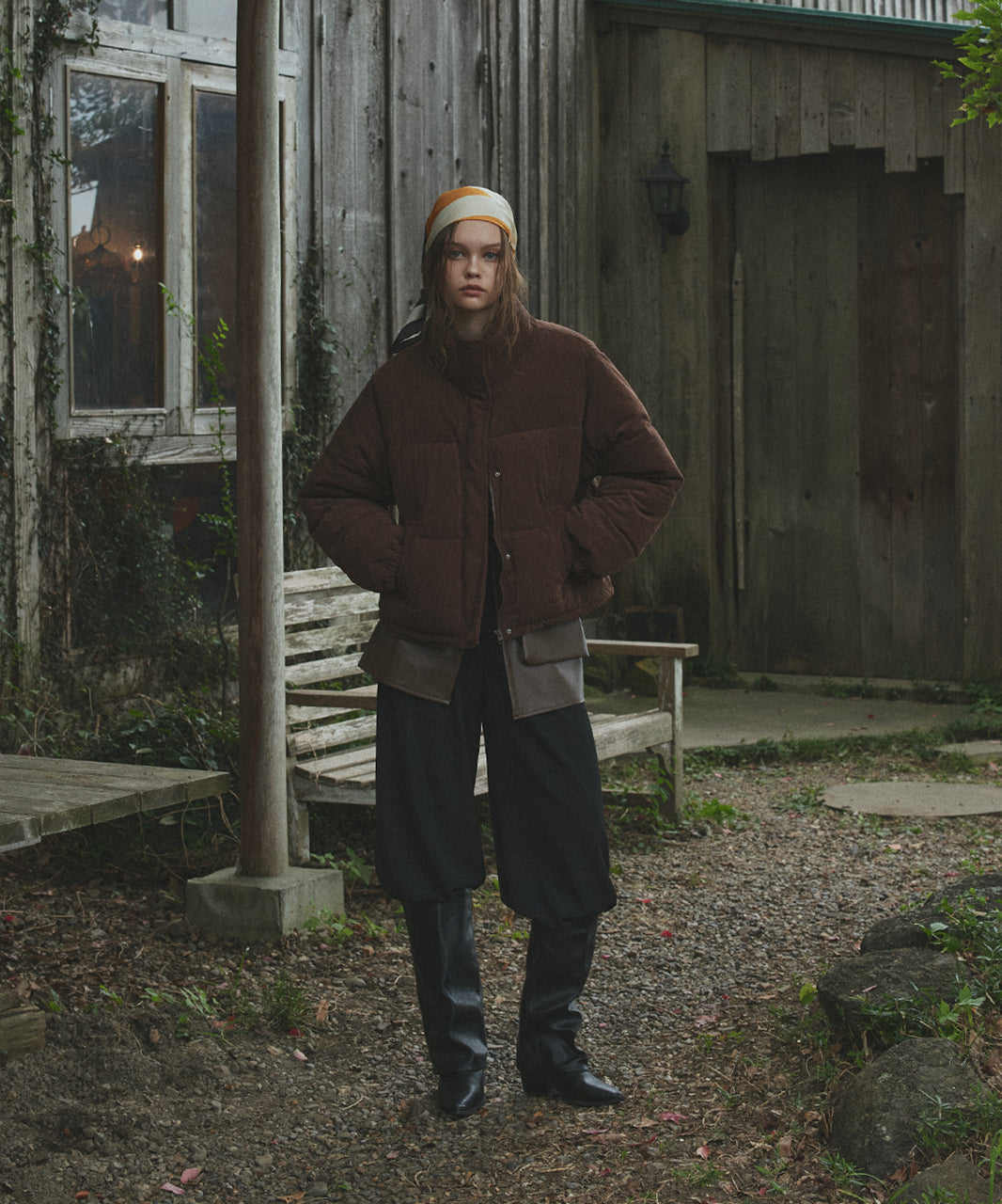 アドティエ ad thie 【2025AW新作】コーデュロイパデットブルゾン （チャコールグレー） チャコールグレー