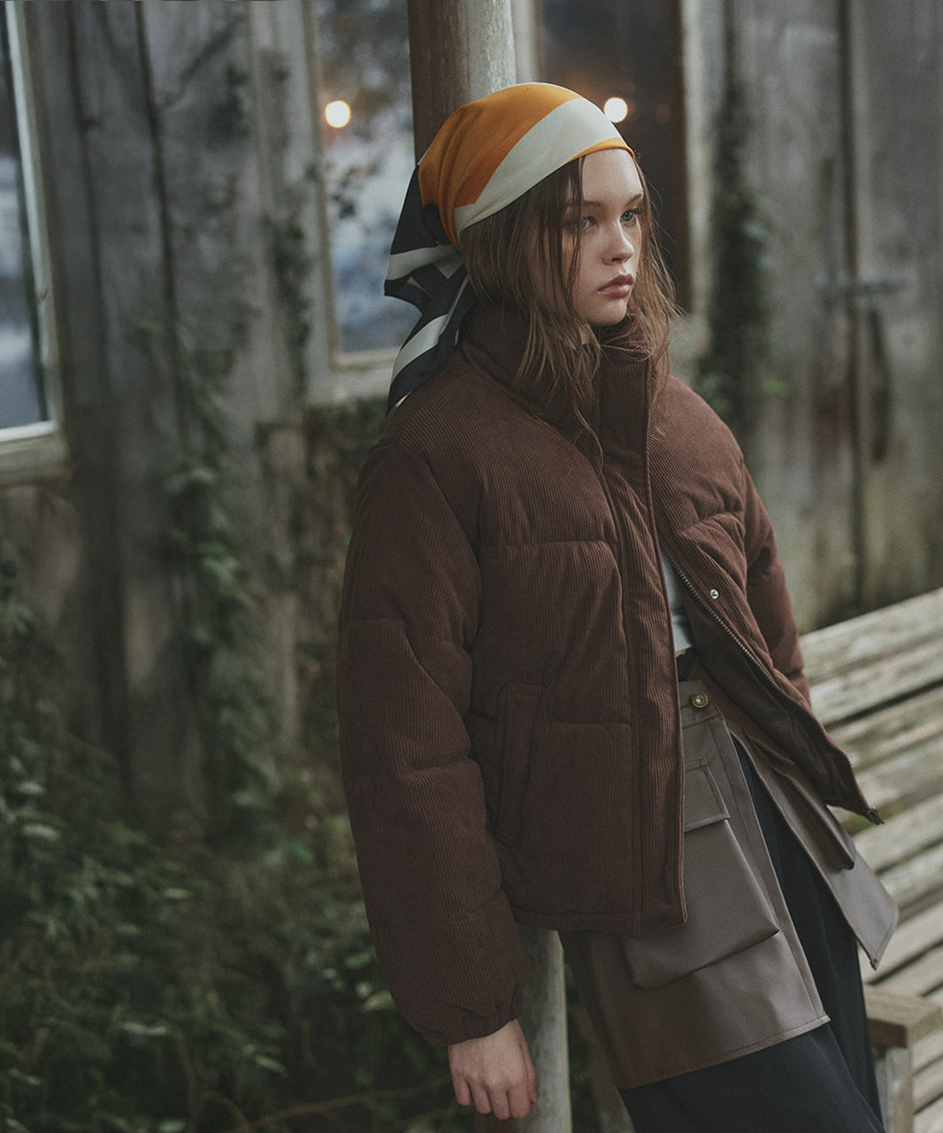 アドティエ ad thie 【2025AW新作】コーデュロイパデットブルゾン （チャコールグレー） チャコールグレー