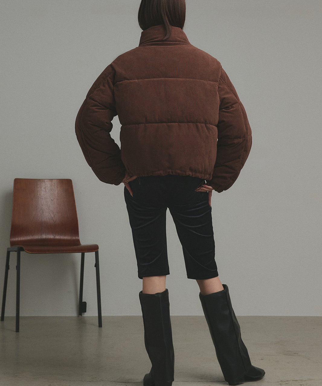 アドティエ ad thie 【2025AW新作】コーデュロイパデットブルゾン （チャコールグレー） チャコールグレー