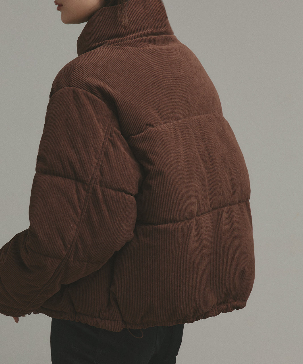アドティエ ad thie 【2025AW新作】コーデュロイパデットブルゾン （チャコールグレー） チャコールグレー