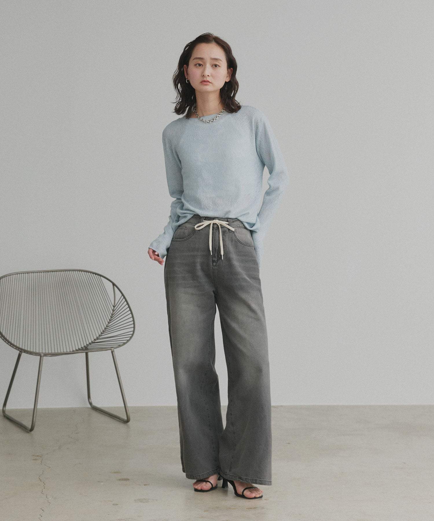 アドティエ ad thie 【2026SS新作】ヴィンテージワイドデニムパンツ （ブラック） ブラック