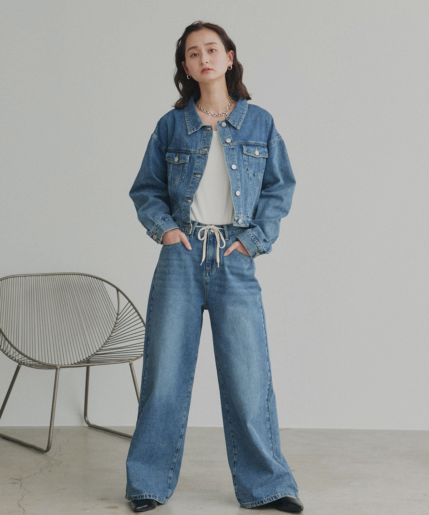 アドティエ ad thie 【2026SS新作】ヴィンテージワイドデニムパンツ （ブラック） ブラック