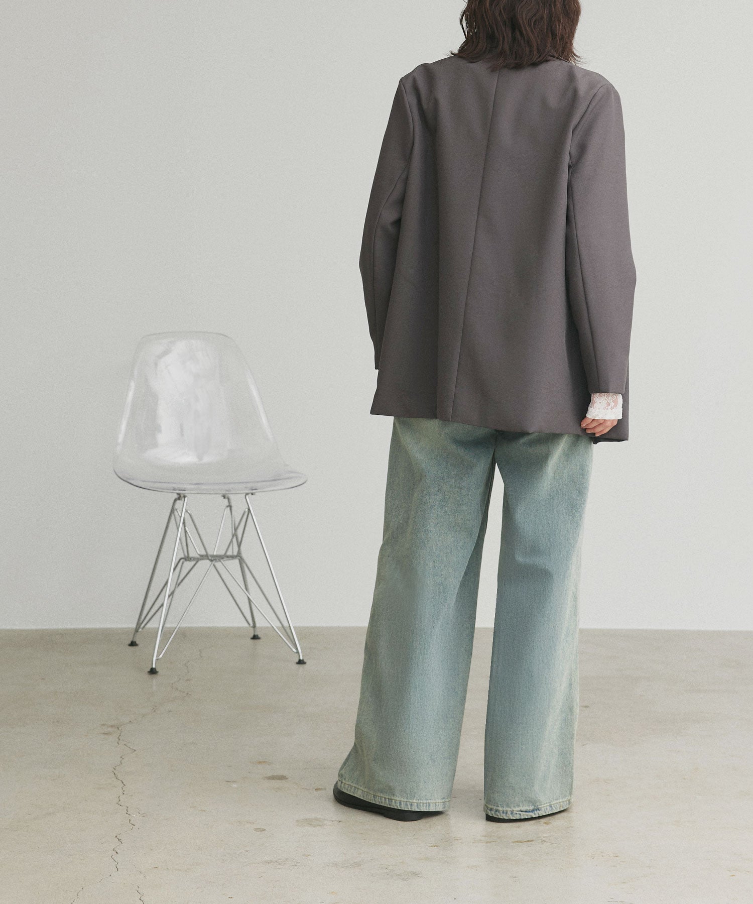 アドティエ ad thie 【2026SS新作】ヴィンテージワイドデニムパンツ （ブラック） ブラック