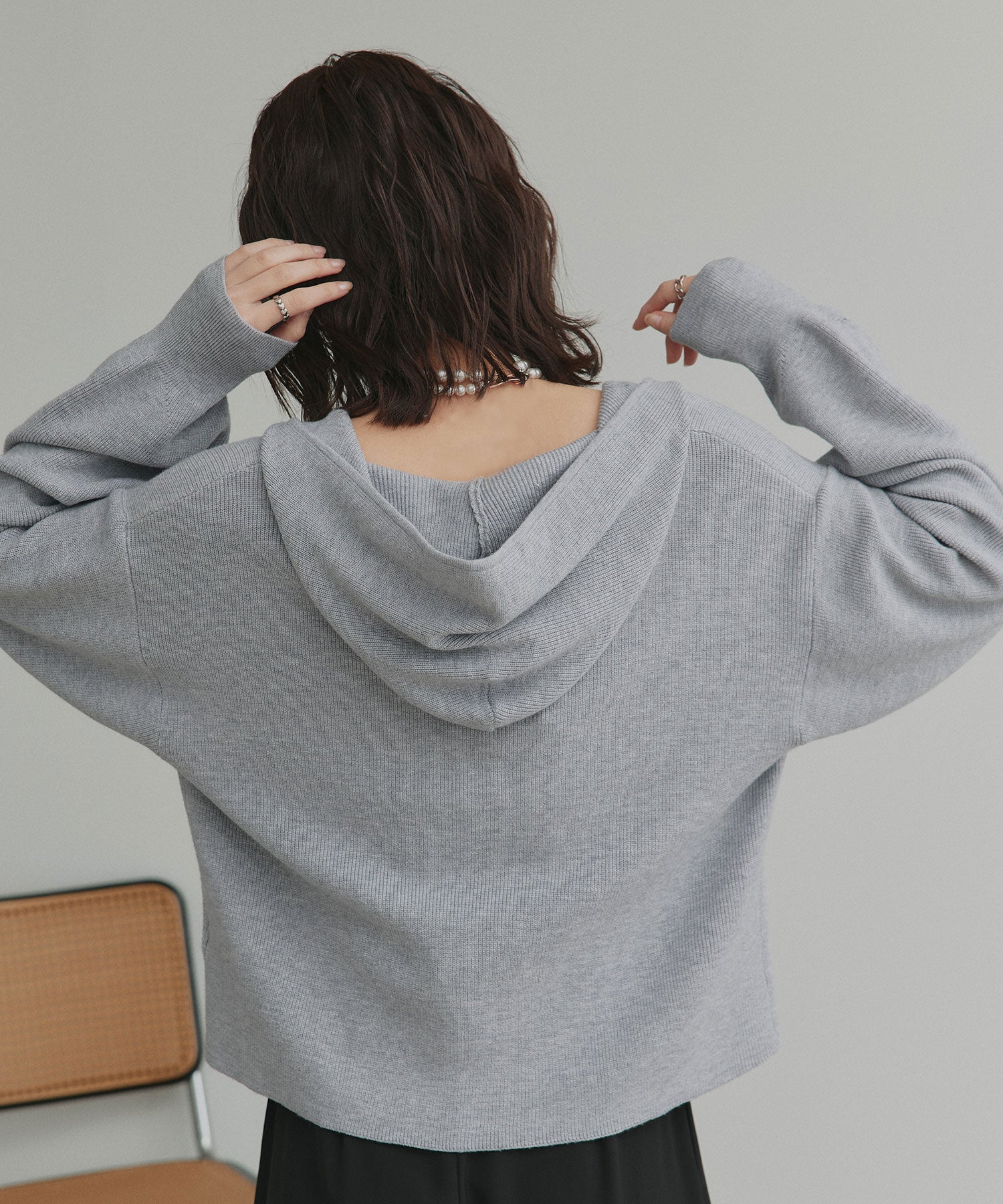 アドティエ ad thie 【2026SS新作】フーディーニットプルオーバー （ブラウン） ブラウン