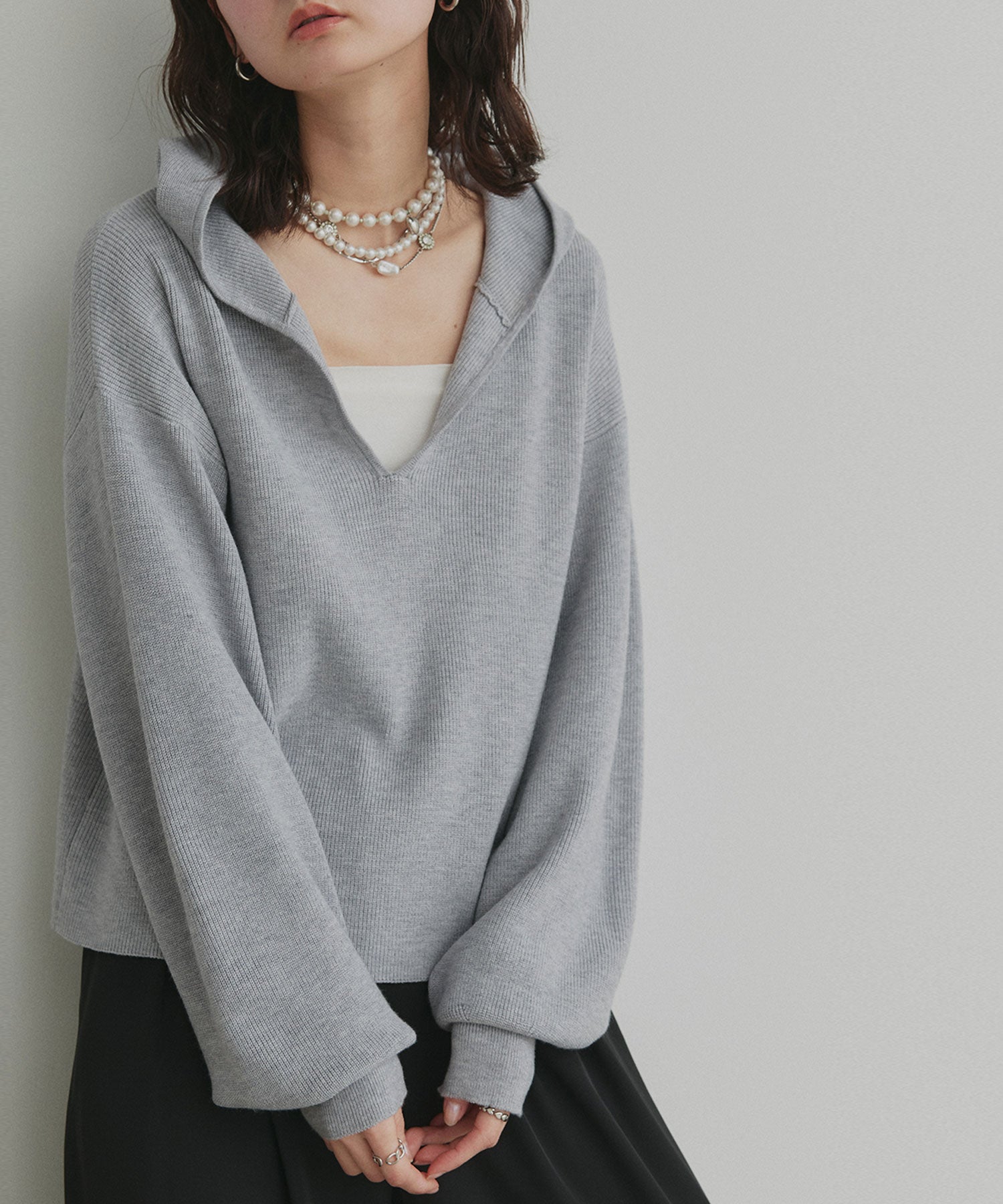 アドティエ ad thie 【2026SS新作】フーディーニットプルオーバー （ブラウン） ブラウン