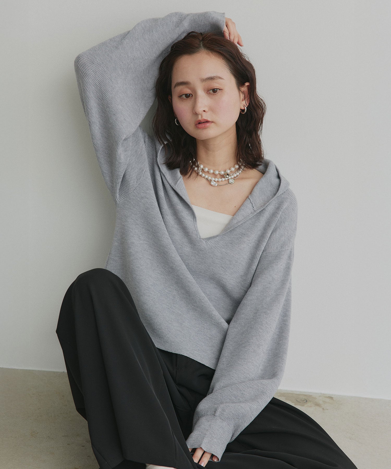 アドティエ ad thie 【2026SS新作】フーディーニットプルオーバー （ブラウン） ブラウン