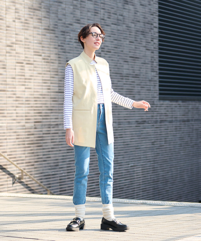 キャラ・オ・クルス CARA O CRUZ 洗えるロングジレ （イエロー） イエロー