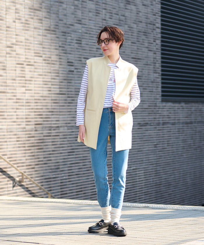 キャラ・オ・クルス CARA O CRUZ 洗えるロングジレ （イエロー） イエロー