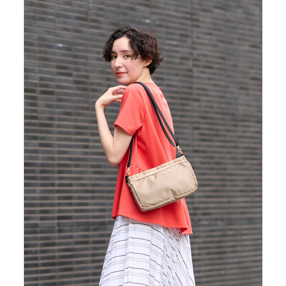 キャラ・オ・クルス CARA O CRUZ 洗える ペプラム切替Tシャツ （オレンジ系） オレンジ系