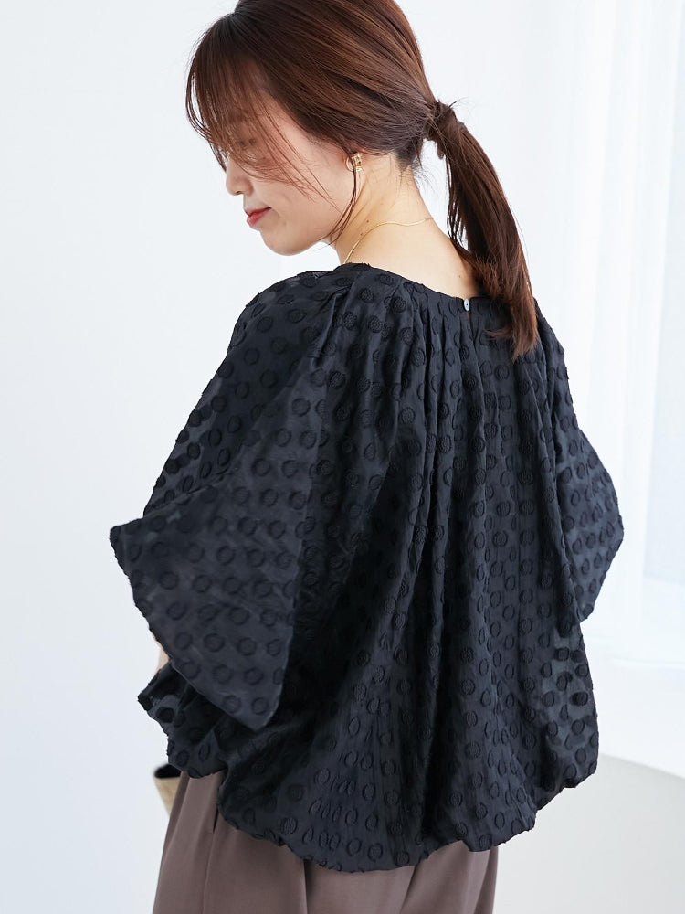 ルクールブラン le.coeur blanc TORRAZZO DONNA ドットバルーンブラウス （ホワイト） ホワイト