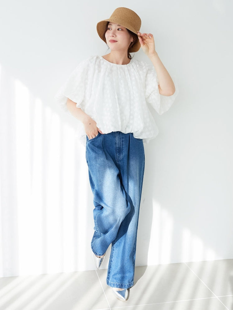 ルクールブラン le.coeur blanc TORRAZZO DONNA ドットバルーンブラウス （ホワイト） ホワイト