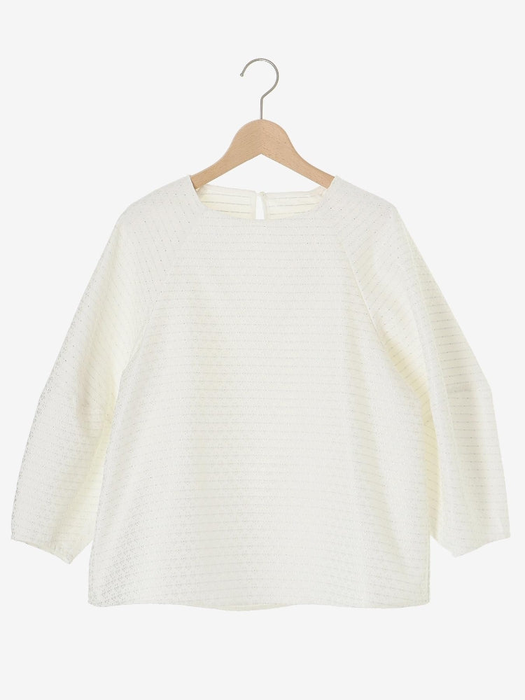 ルクールブラン le.coeur blanc 小花ラメジャガードプルオーバー （ブラック） ブラック