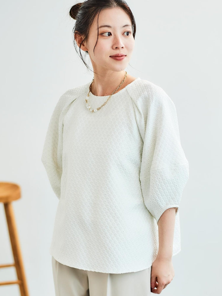 ルクールブラン le.coeur blanc 小花ラメジャガードプルオーバー （ブラック） ブラック