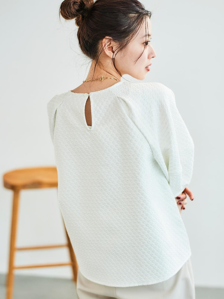 ルクールブラン le.coeur blanc 小花ラメジャガードプルオーバー （ブラック） ブラック