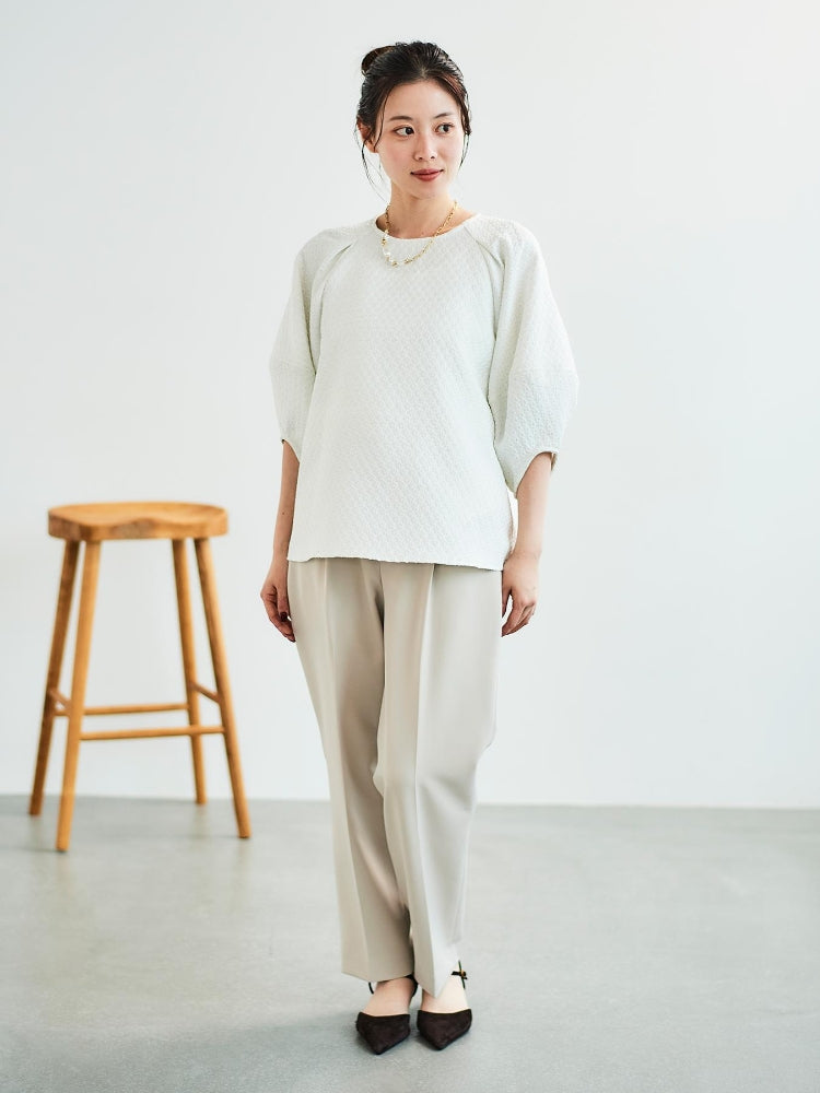 ルクールブラン le.coeur blanc 小花ラメジャガードプルオーバー （ブラック） ブラック