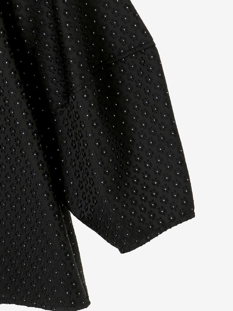 ルクールブラン le.coeur blanc 小花ラメジャガードプルオーバー （ブラック） ブラック