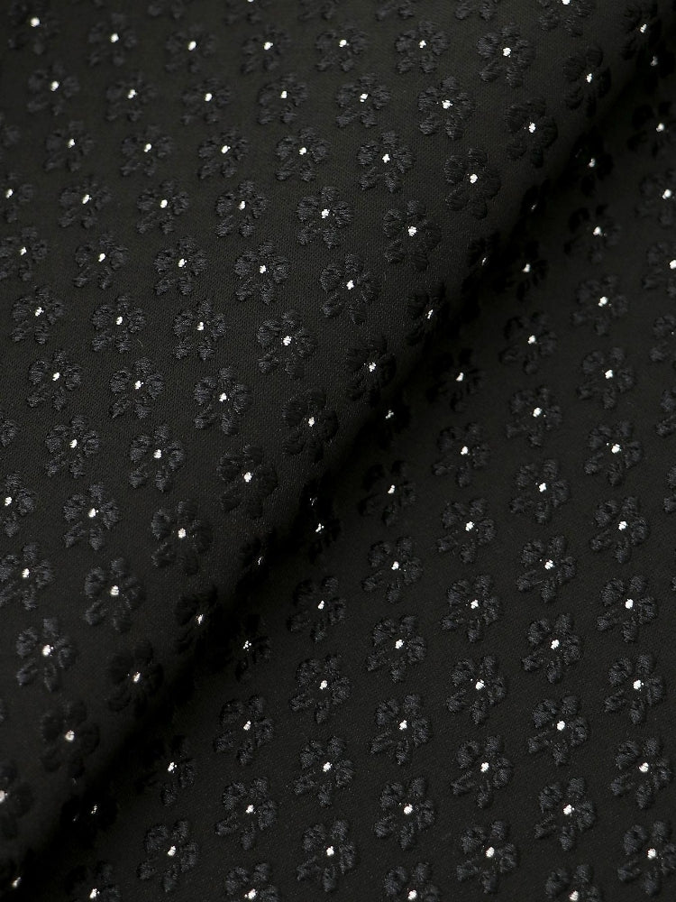 ルクールブラン le.coeur blanc 小花ラメジャガードプルオーバー （ブラック） ブラック