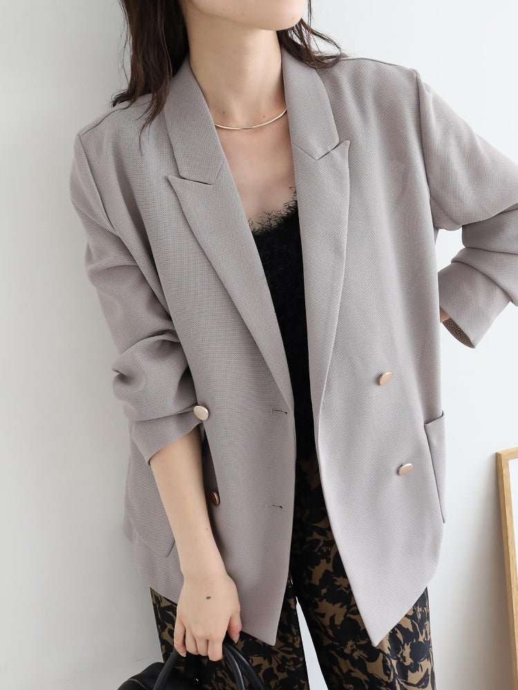 ルクールブラン le.coeur blanc メッシュダブルブレストジャケット