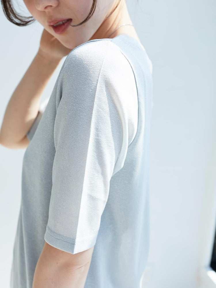 ルクールブラン le.coeur blanc シンプルラメTシャツ （ブラウン） ブラウン