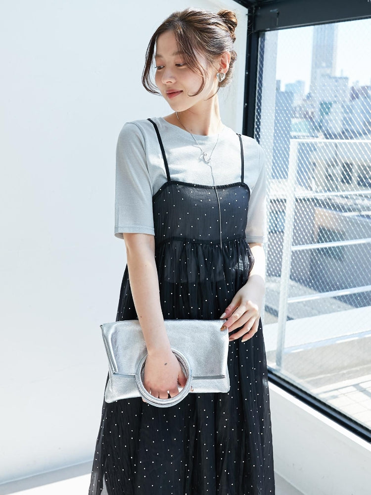 ルクールブラン le.coeur blanc シンプルラメTシャツ （ブラウン） ブラウン
