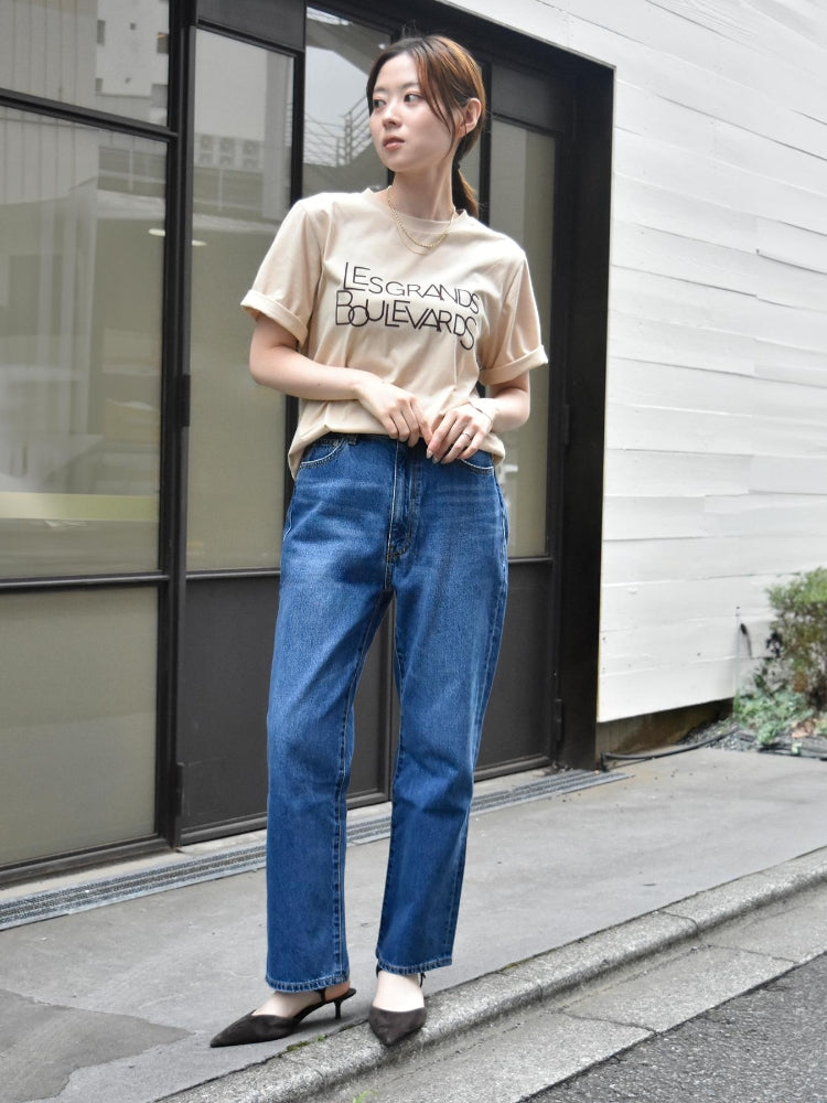 ルクールブラン le.coeur blanc オーセンティックストレートデニム （ネイビー） ネイビー