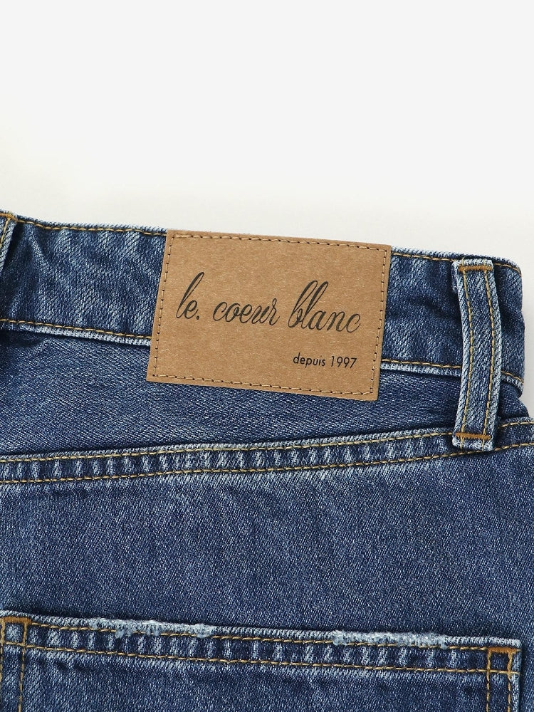ルクールブラン le.coeur blanc オーセンティックストレートデニム （ネイビー） ネイビー