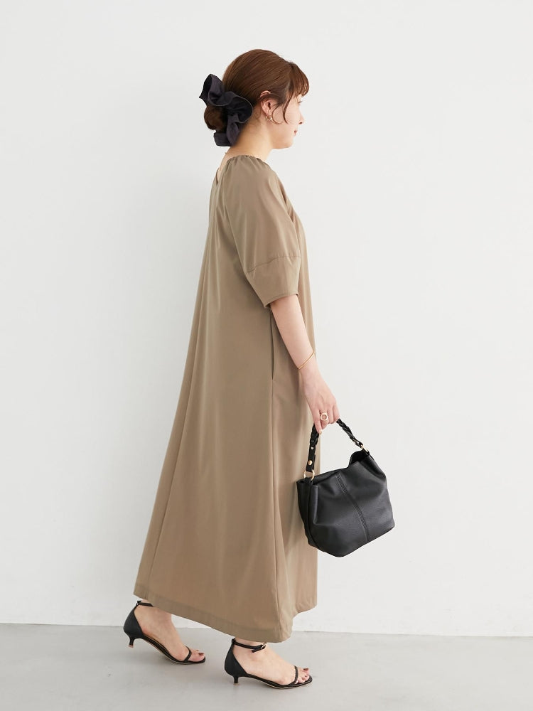 ルクールブラン le.coeur blanc ナイロンストレッチ2WAYワンピース （カーキ） カーキ