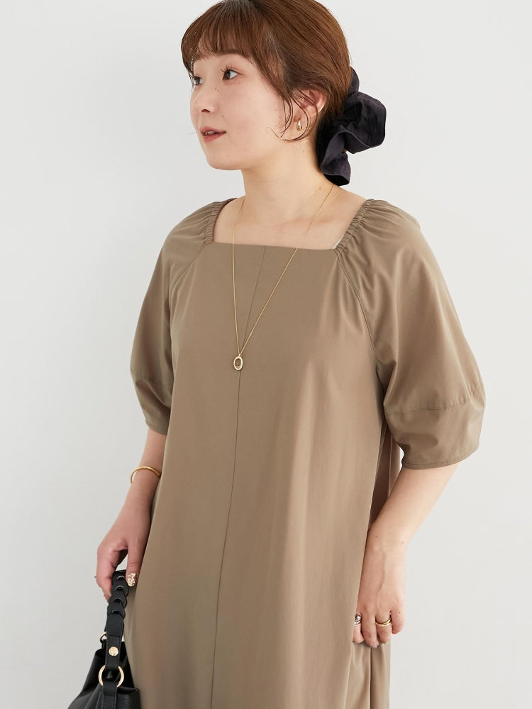 ルクールブラン le.coeur blanc ナイロンストレッチ2WAYワンピース （カーキ） カーキ