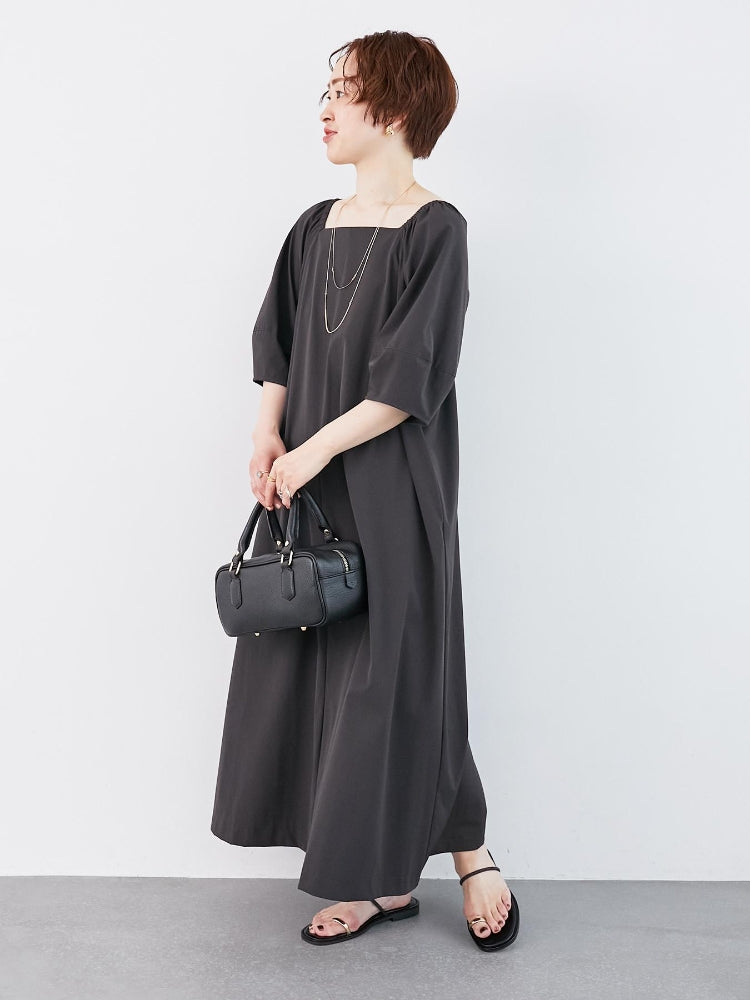 ルクールブラン le.coeur blanc ナイロンストレッチ2WAYワンピース （カーキ） カーキ