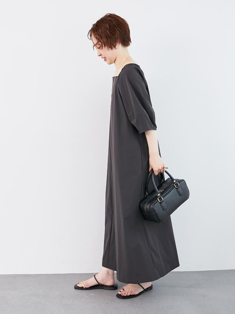 ルクールブラン le.coeur blanc ナイロンストレッチ2WAYワンピース （カーキ） カーキ