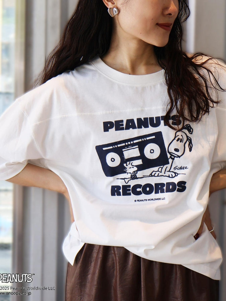 ルクールブラン le.coeur blanc 【PEANUTS】フットボールTシャツ （ホワイト） ホワイト