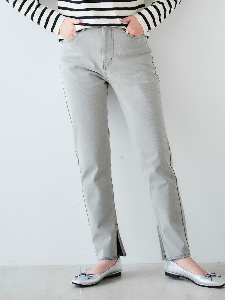 le.coeur blanc 2WAYストレッチデニムスリムパンツ（グレー） グレー