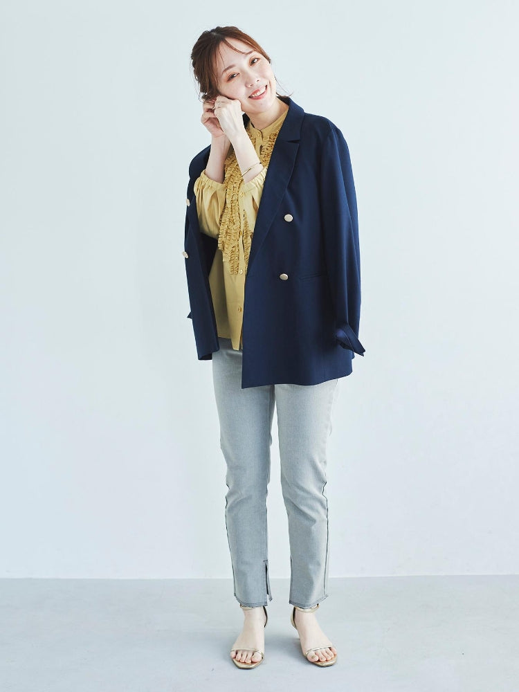 le.coeur blanc 2WAYストレッチデニムスリムパンツ（グレー） グレー