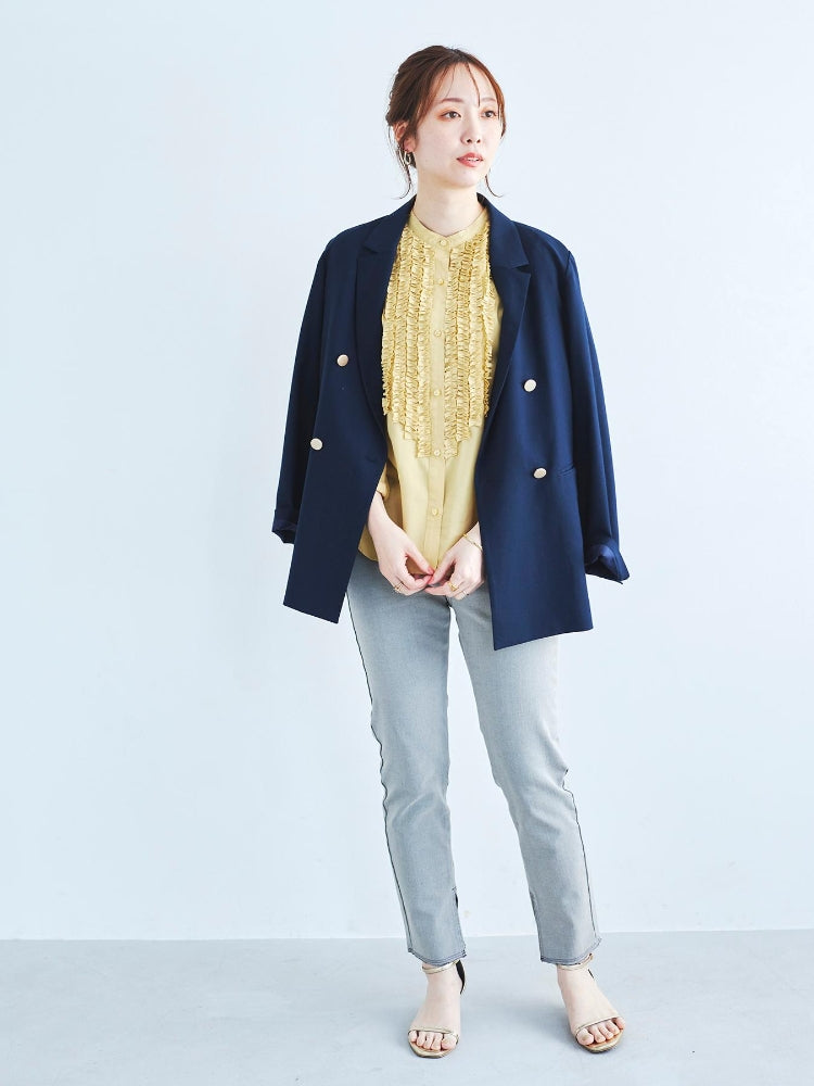le.coeur blanc 2WAYストレッチデニムスリムパンツ（グレー） グレー