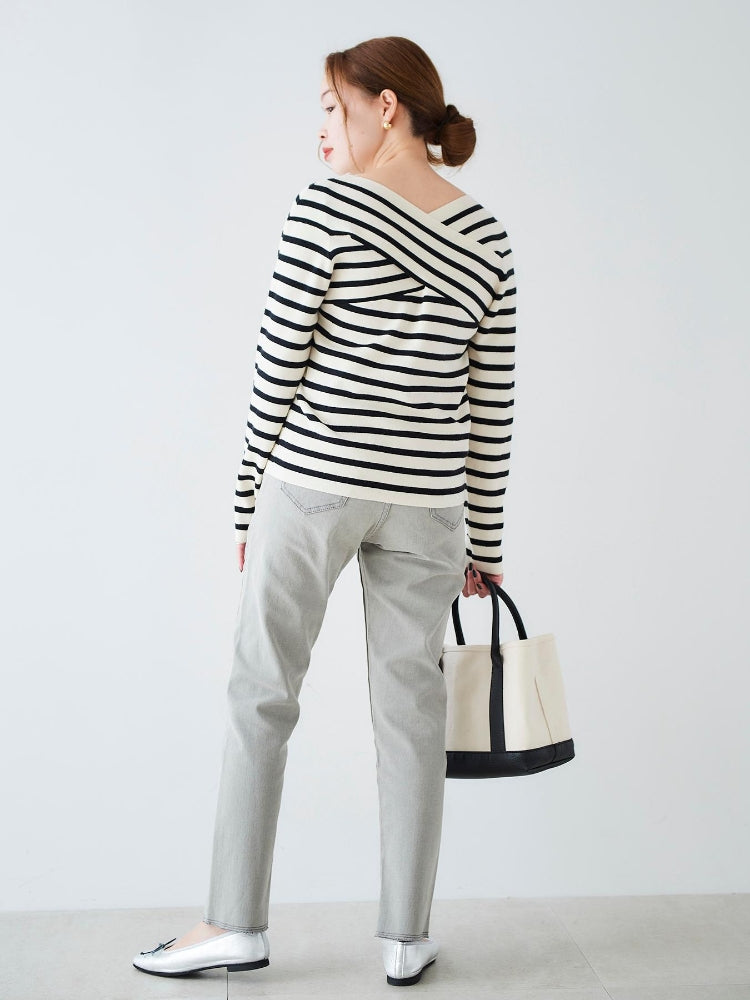 le.coeur blanc 2WAYストレッチデニムスリムパンツ（グレー） グレー
