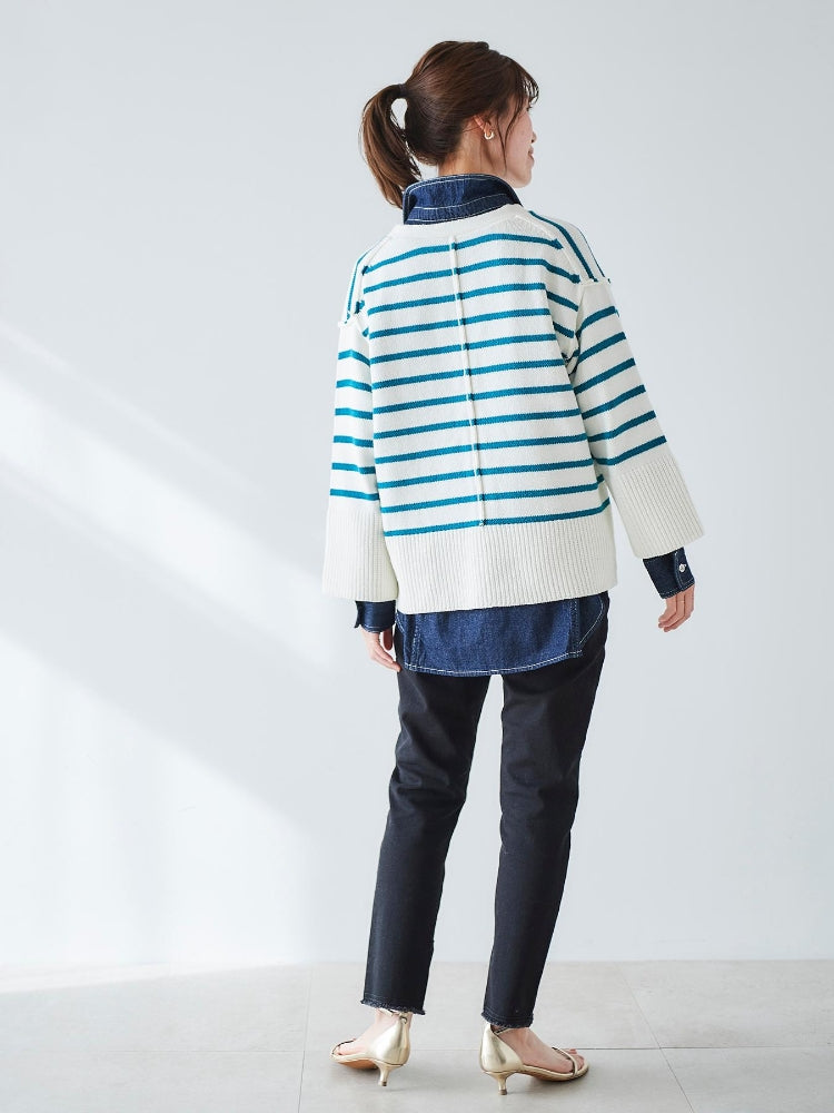 le.coeur blanc 2WAYストレッチデニムスリムパンツ（グレー） グレー