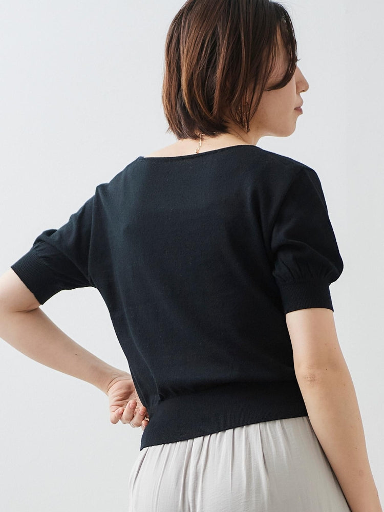 le.coeur blanc カシュクールニットプルオーバー（ホワイト） ホワイト