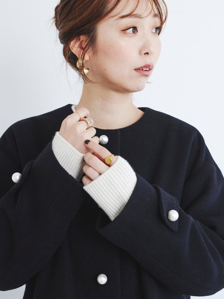 le.coeur blanc Perle Peche パールツキコート