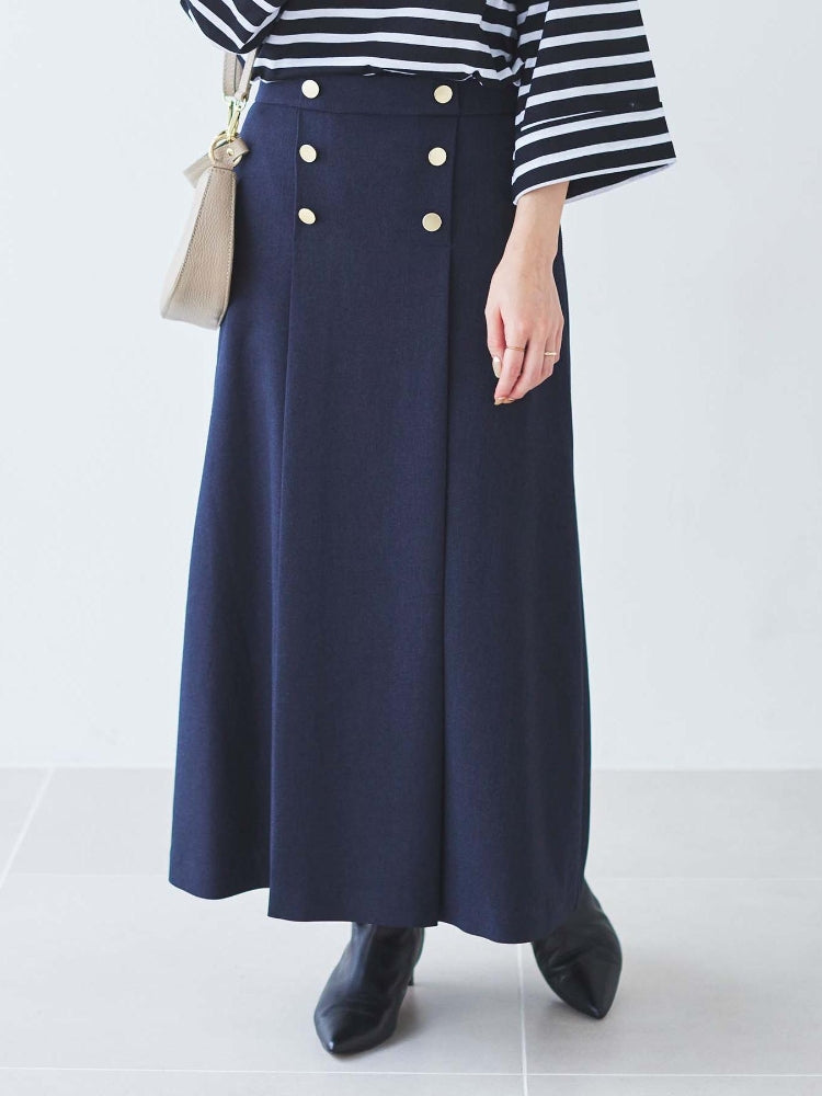 ルクールブラン le.coeur blanc カルゼマリントラペーズスカート （ホワイト） ホワイト